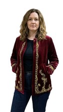 Burgundy Velvet Jacket Gold