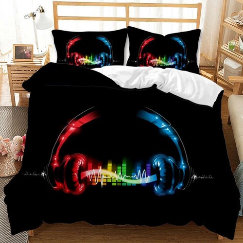Music headphones guitar quilt - music,