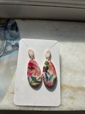 White polymerclay treardrop - white,