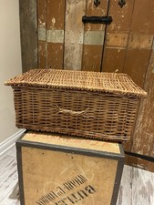Large Wicker Hamper Basket Picnics Home Storage F&M Collectable