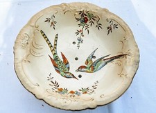 VINTAGE ANTIQUE POTTERY DRAINER DEVON WARE FIELDINGS ORIENTAL BOWL DISH VEG