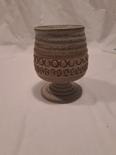 Vintage Broadstairs Pottery Stoneware Goblet Vase Stamped ED