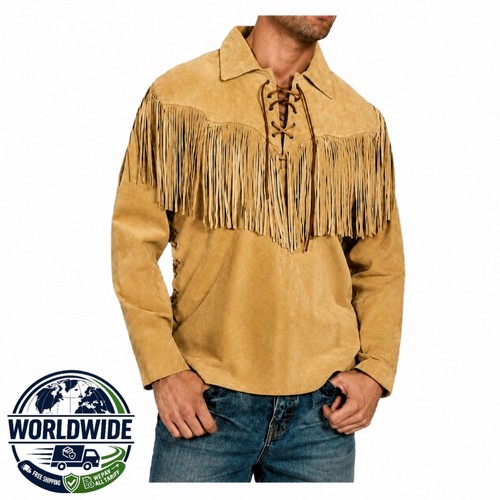 Men western buckskin fringe - men's,