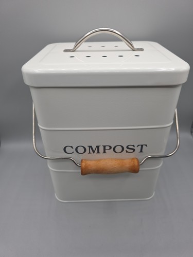White metal countertop compost - countertop,