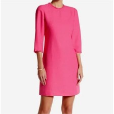 Kate Spade 8 Dizzy Pink Ruffle Trim Flare Crepe Short Dress