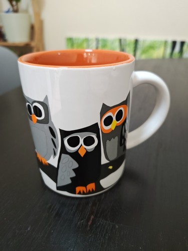 Owls art mug large stoneware - owls,