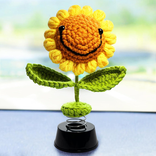 Car bobble head sunflower - head,
