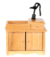 Dolls House Oak Sink with Pump