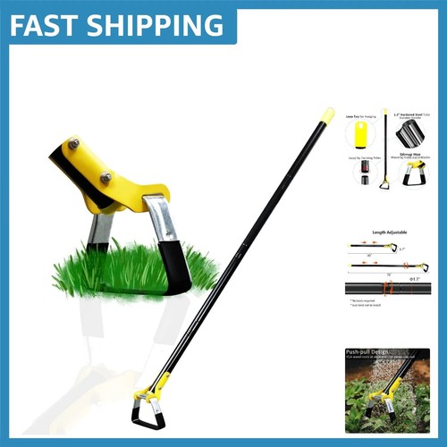 Steel push pull garden weeder - steel,