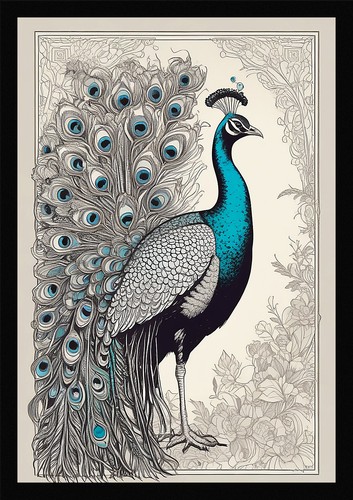 Peacock wall art majestic - art,