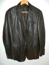 Vintage Leather Jacket by Banana Republic mens Eighties Box jacket in Brown UK L