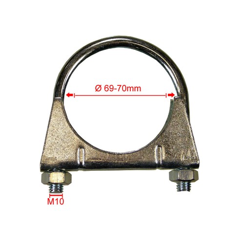 Exhaust clamp 70 mm - m, 69-70