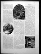 Antique Old Print Green Lane Lower Terrace Arcade From Ballroom Canova 1889