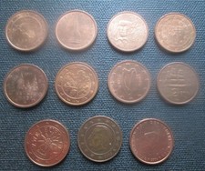 Lot of 11 x 2 EURO Cent Coins