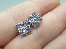 9ct White Gold Tanzanite Stud