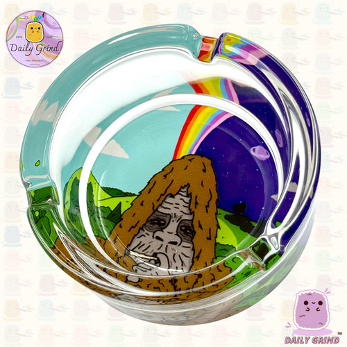 Funny cartoon glass ash tray - cartoon,