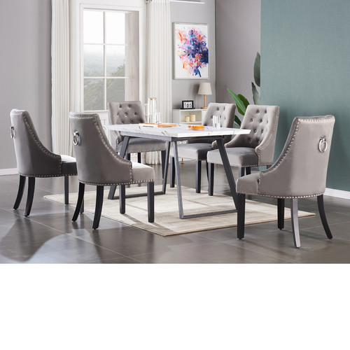 Dark grey velvet - velvet, chairs