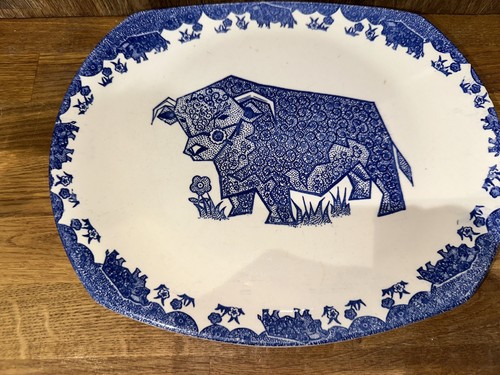 Blue white ironstone beef - blue,