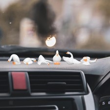 6x Small Goose Statues Home