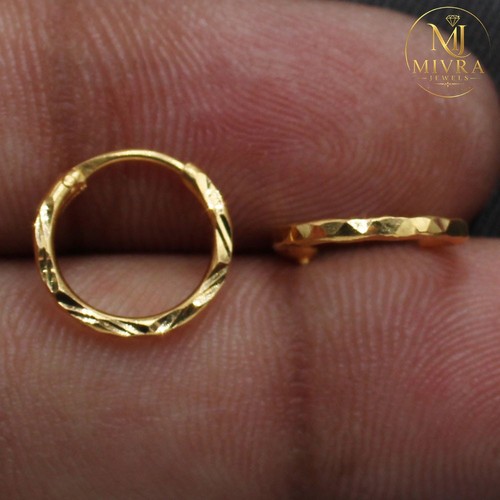 22ct gold ultra hoop earrings - gold,