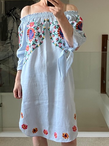 Zara blue linen dress - blue, tunic
