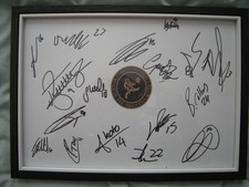 BURTON ALBION F.C FRAMED A4  HAND SIGNED 2025/26 SQUAD SHEET