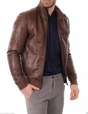 100% Real Soft Lambskin Men's leather Jacket Leather Man Classic Coat Love slim