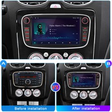 Car Stereo Radio DAB+BT GPS Sat Nav For Ford Focus/Mondeo MK4/C/S-Max Galaxy SWC