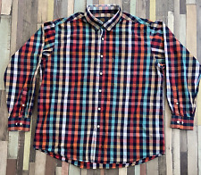 Viyella Shirt Mens 18" 46 cm Bold Check Outdoor Country 100% Cotton Long Sleeve