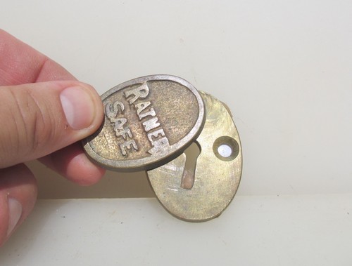 Antique brass plaque - brass, safe
