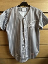 Excellent Condition SikSilk Light Grey & White Baseball Jersey (Size Small)