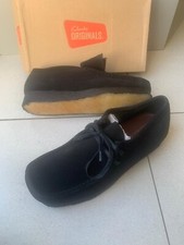 NEW MENS CLARKS ORIGINALS WALLABEES BLACK SUEDE SHOES UK SIZE 8