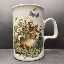 Vintage Ashdale Rabbit amidst Wildflowers Stoneware Mug Made in England