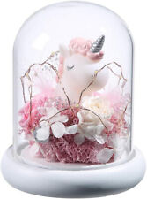 Unicorn on a Rose in Glass