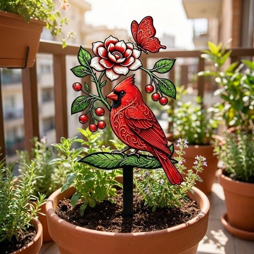 Flat floral bird garden - 2d,