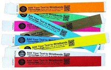 Wristbands Custom Printed Add Text Logo Personalise Made From Tyvek 1 inch Event