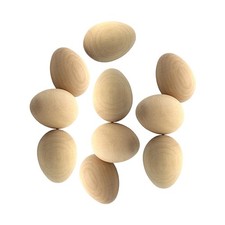 10x Wooden Blank Eggs Fake