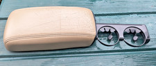 VOLVO 850 LEATHER CENTRE CONSOLE ARMREST WITH PULL OUT CUP HOLDERS BEIGE