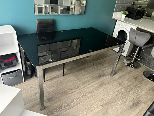Black glass top rectangular - glass,