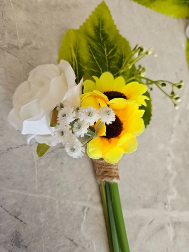 Sunflower bridal bouquet white - sunflower,