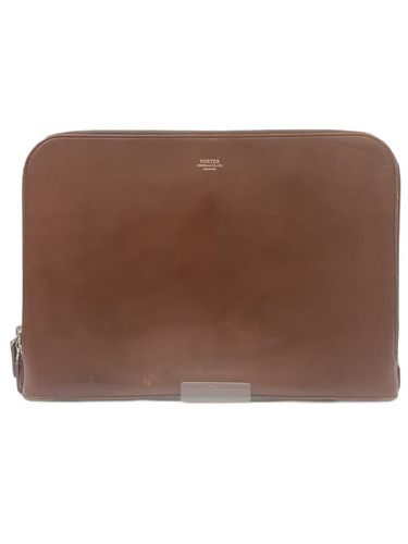 Porter clutch bag leather brw - clutch,