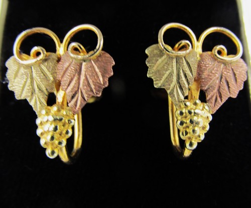 10k black hills gold earrings - 10k,