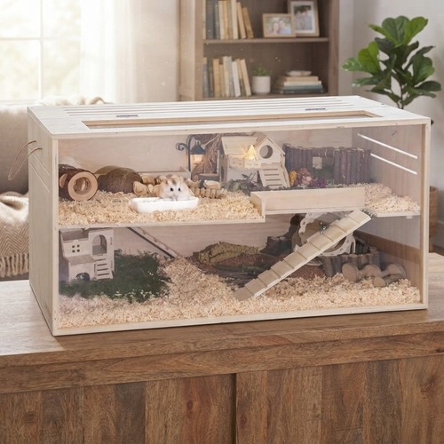 Elegant wooden cage for - wooden, small