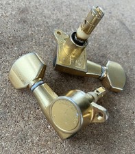 PAIR 2x 1980s Made In Japan Top Locking Machine Heads Tuners Aged Gold R/H Gotoh