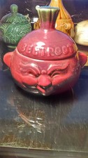 Retro vintage 1970s Glazed Ceramic Beetroot Face Pot