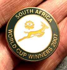 RARE SOUTH AFRICA RUGBY UNION WORLD CUP WINNERS 2007 ENAMEL PIN BADGE