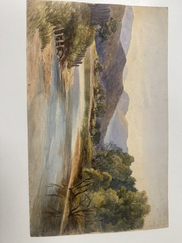 Pair victorian watercolour - pair,
