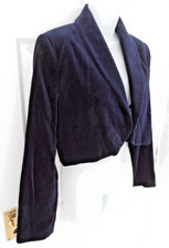 Monsoon Twilight UK16 (Like 14) Ladies Vintage Dark Blue Velvet Bolero Jacket