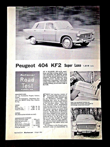 Peugeot 404 kf2 super - kf2, luxe