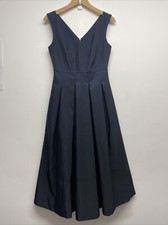 Tara Jarmon Dress Navy Blue Sleeveless Fit & Flare - Size 10 / FR 38
